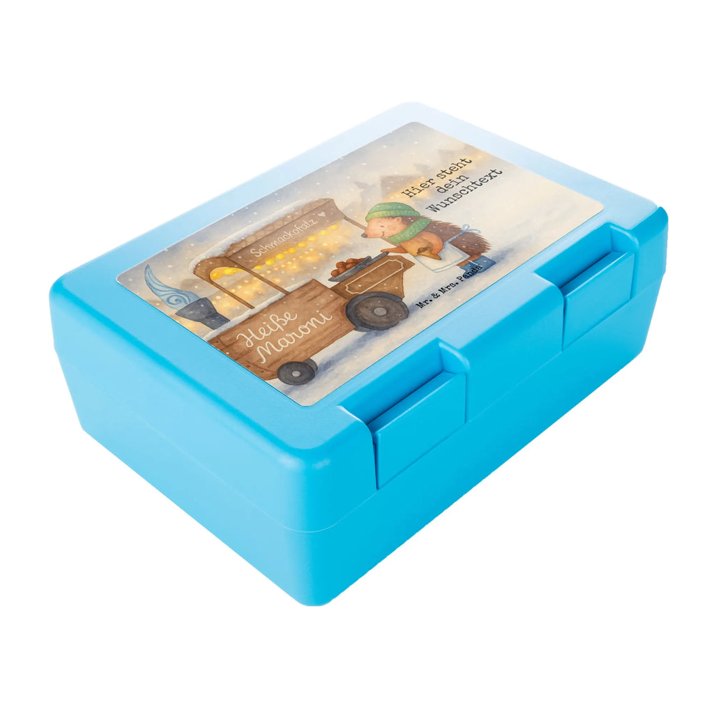 Spersonalizowany pojemnik na kanapki Jeż kasztany Design Zima, Boże Narodzenie, dekoracje świąteczne, Mikołaj, Adwent, Wigilia, zimowy motyw