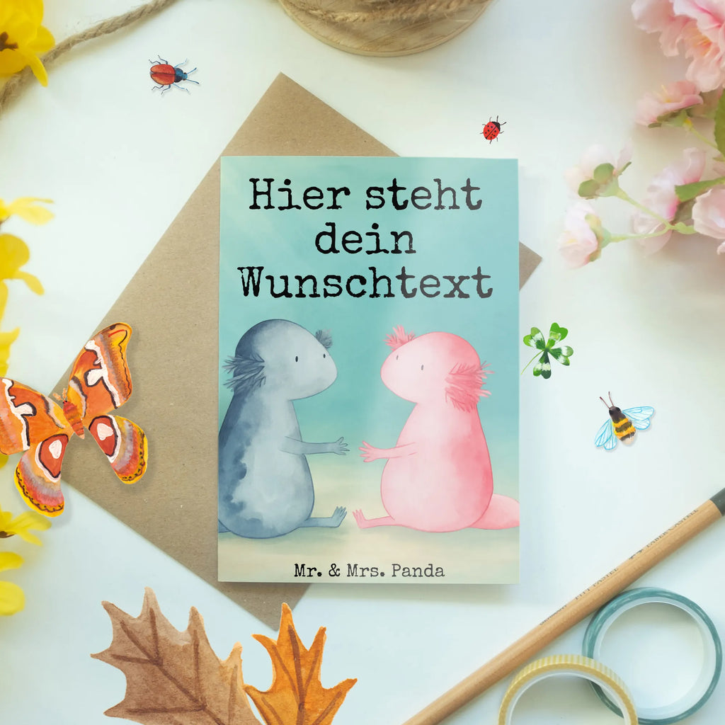 Spersonalizowana kartka z życzeniami Axolotl miłość Design Axolotl, Molch