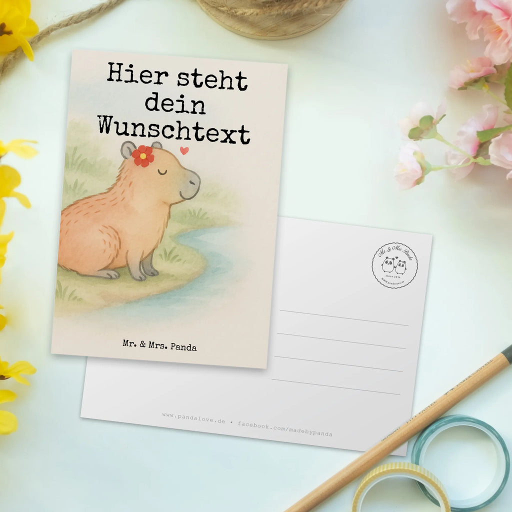 Personalisierte Postkarte Capybara Blume Design Geschenkkarte mit Wunschtext, Ansichtskarte mit Namen, Postkarte mit Wunschtext, Postkarte mit Namen, Postkarte bedrucken, Postkarte personalisierbar, Karte mit Namen, Grußkarte mit Wunschtext, Grußkarte mit Namen, Einladung mit Wunschtext, Einladung mit Namen, Ansichtskarte mit Wunschtext, Karte mit Wunschtext, Geschenkkarte mit Namen, Tiermotive, Gute Laune, lustige Sprüche, Tiere, Capybara