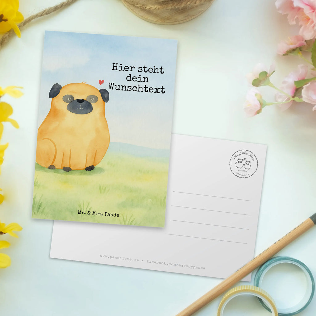 Personalised postcard Pug Design dog, mutt, hound, woof, dog mama, dog breed, love dogs, love for dogs, dog decorative items, bag with dog print, funny gifts for dog owners, what do you give a dog lover, Christmas gifts for dogs, gifts for dogs, dog sayings, dog love, Pug, love