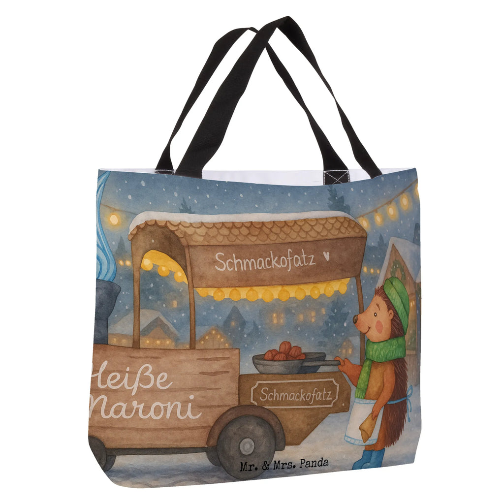 Shopper Igel Maronen Design Shopper, Tragebeutel, Schulbeutel, Schultasche, Einkaufstasche, Freizeittasche, Beutel, Einkaufsbeutel, Tasche, Strandtasche, Alltagstasche, Winter, Weihnachten, Weihnachtsdeko, Nikolaus, Advent, Heiligabend, Wintermotiv, Kastanien, Maronen, Weihnachtsmarkt, Duft