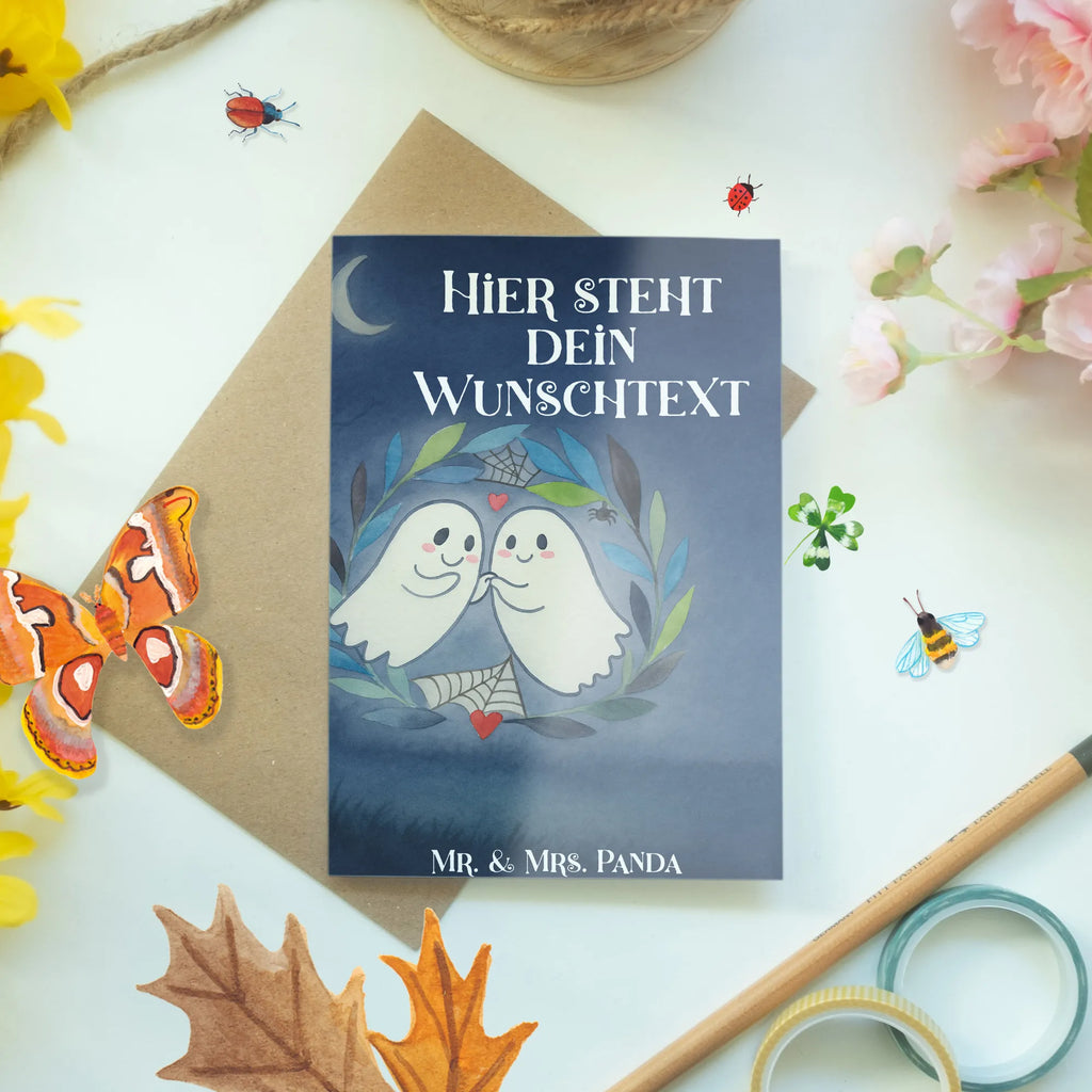 Spersonalizowana kartka z życzeniami Duchy miłość Design Halloween, dekoracje, Martinssingen, dekoracja, prezenty, dawanie