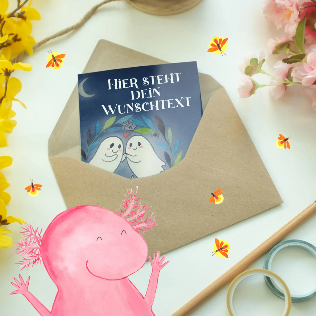 Spersonalizowana kartka z życzeniami Duchy miłość Design Halloween, dekoracje, Martinssingen, dekoracja, prezenty, dawanie