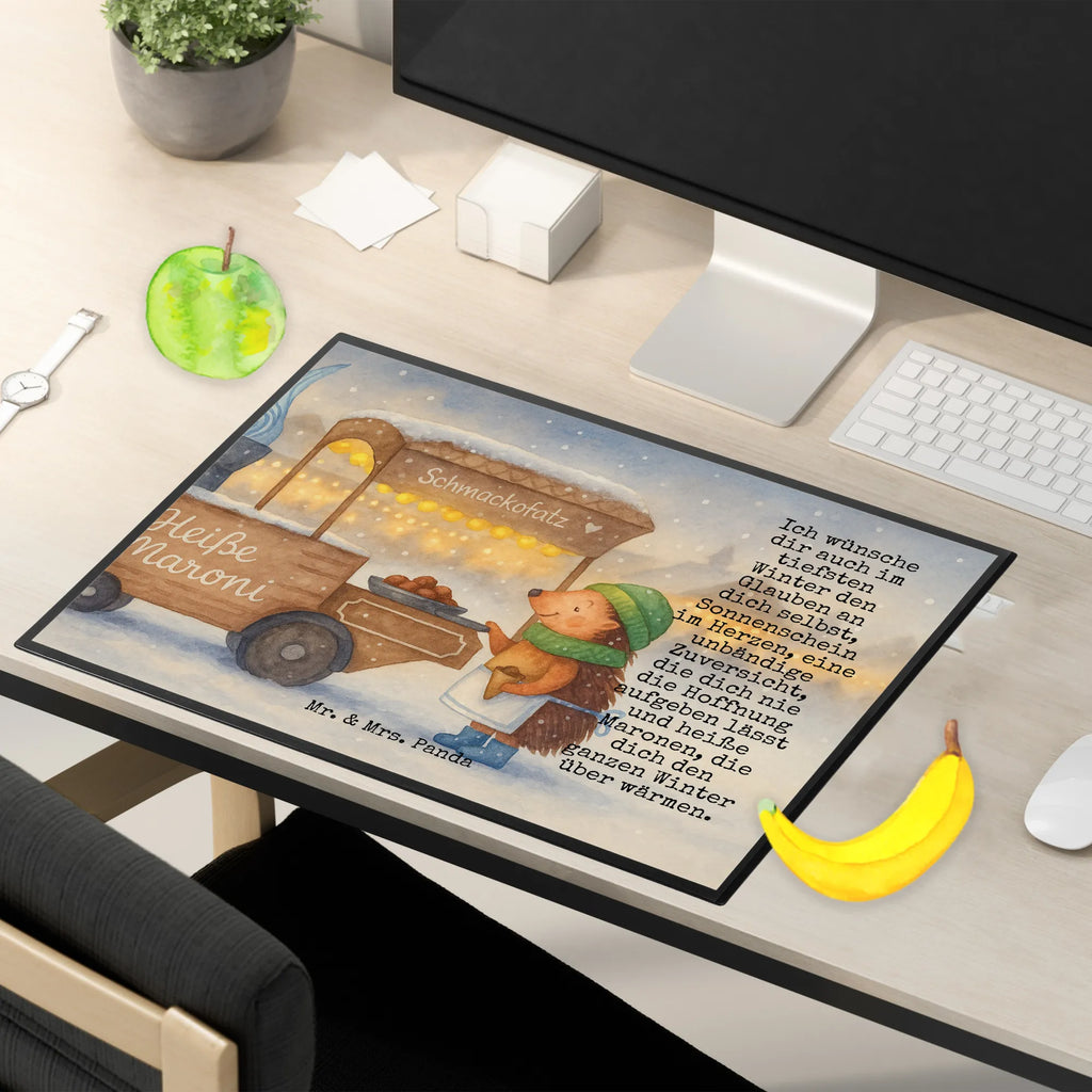 Schreibtischunterlage Igel Maronen Design Schreibtisch Unterlagen, Schreibtischunterlage Groß, Schreibwaren, Schreibtischauflage, Büroartikel, Schreibunterlage, Bürobedarf, Winter, Weihnachten, Weihnachtsdeko, Nikolaus, Advent, Heiligabend, Wintermotiv, Kastanien, Duft, Maronen, Weihnachtsmarkt