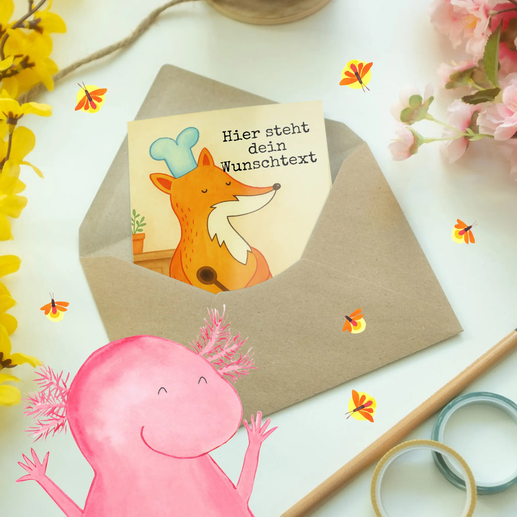 Personalised greetings card Fox A cook Design fox, foxes, forest wildlife, clever as a fox, animal lover, Slogan funny, Kitchen slogan, funny, Cook gift, Fox, Kitchen decoration, Baker, Party slogan, Chefs