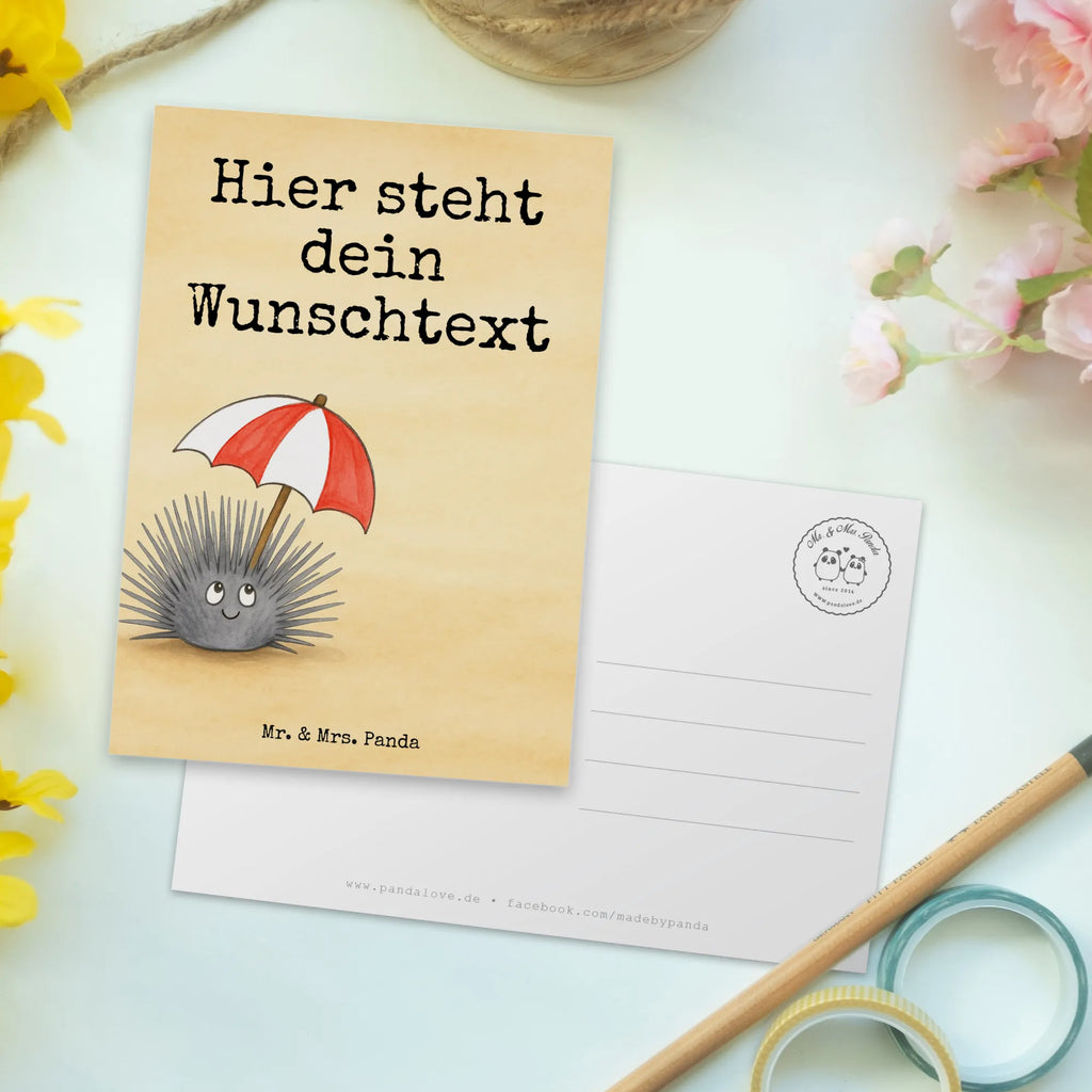 Personalizowana kartka pocztowa Jeżowiec Design Zwierzeta morskie, Morze, Wakacje