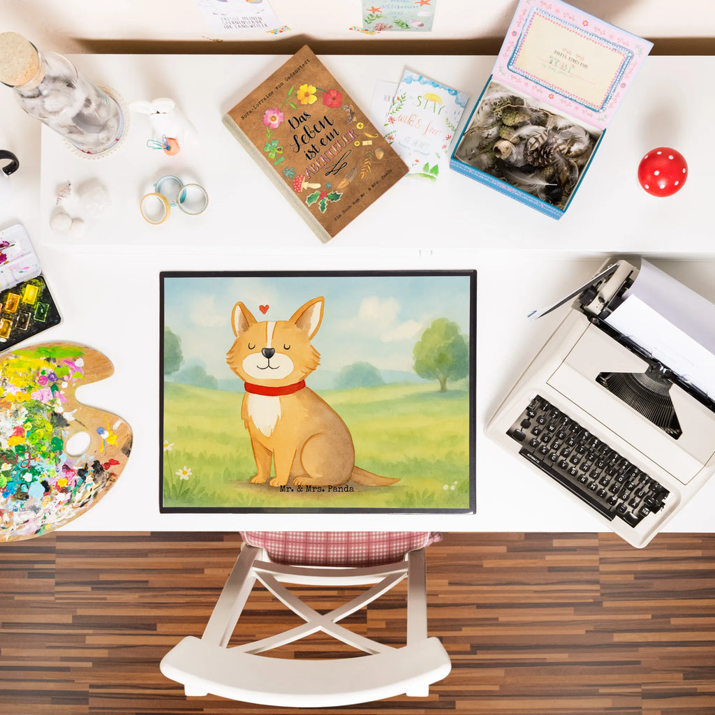 Schreibtischunterlage Hund Glück Design Büroartikel, Bürobedarf, Schreibtischunterlage Groß, Schreibunterlage, Schreibtisch Unterlagen, Schreibtischauflage, Schreibwaren, Hund, Hundemotiv, Haustier, Hunderasse, Tierliebhaber, Hundebesitzer, Sprüche, Spruch, Hundeliebe, Liebe, Corgie, Hundemama