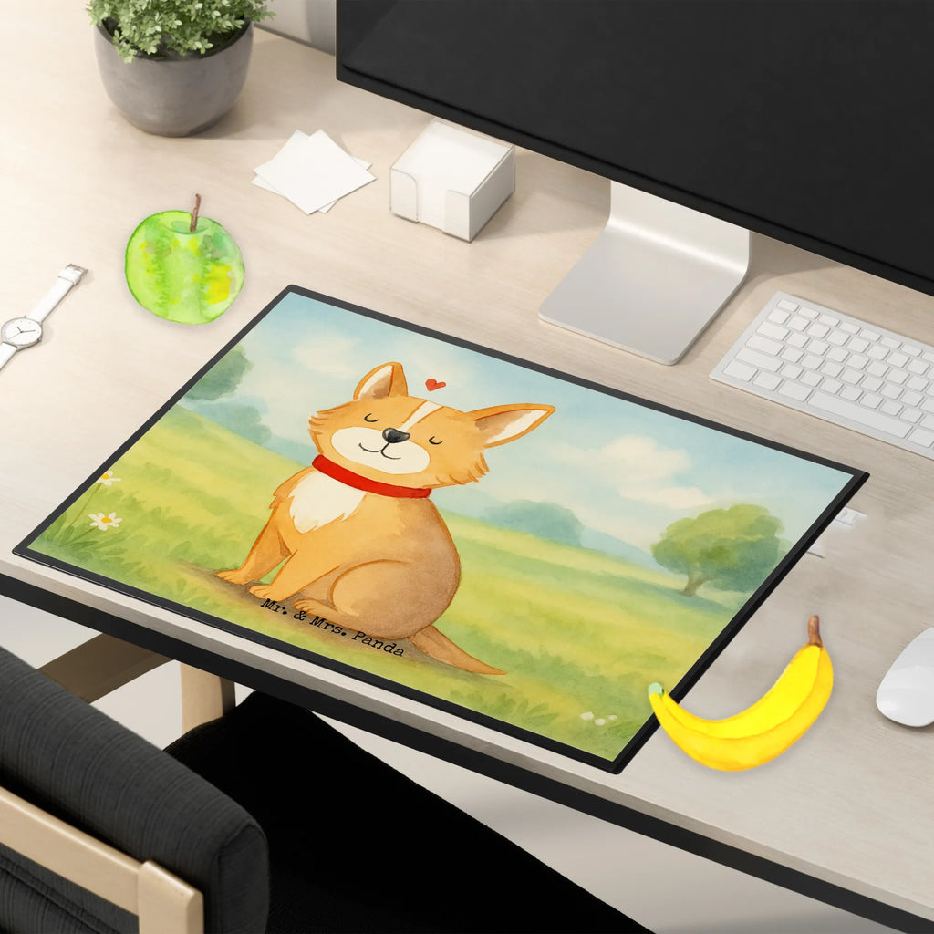 Schreibtischunterlage Hund Glück Design Büroartikel, Bürobedarf, Schreibtischunterlage Groß, Schreibunterlage, Schreibtisch Unterlagen, Schreibtischauflage, Schreibwaren, Hund, Hundemotiv, Haustier, Hunderasse, Tierliebhaber, Hundebesitzer, Sprüche, Spruch, Hundeliebe, Liebe, Corgie, Hundemama