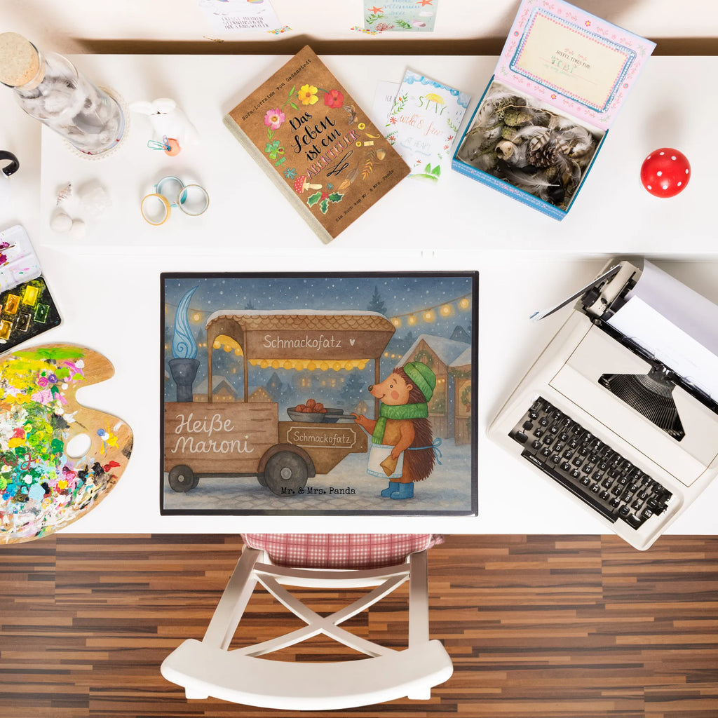 Schreibtischunterlage Igel Maronen Design Schreibtisch Unterlagen, Schreibtischunterlage Groß, Schreibwaren, Schreibtischauflage, Büroartikel, Schreibunterlage, Bürobedarf, Winter, Weihnachten, Weihnachtsdeko, Nikolaus, Advent, Heiligabend, Wintermotiv, Kastanien, Duft, Maronen, Weihnachtsmarkt