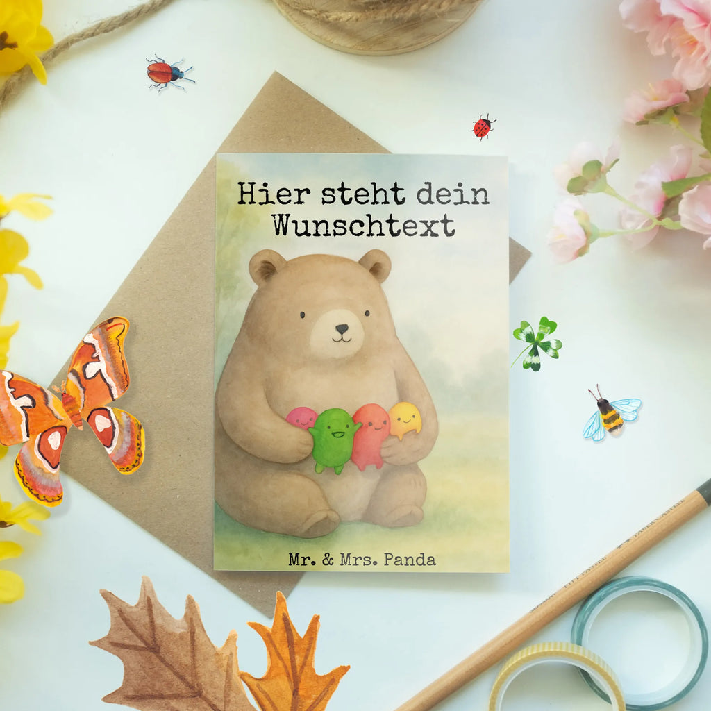 Personalised greetings card bear Feeling Design bear, teddy, teddy bear, cuddly toy, Madness, Bear