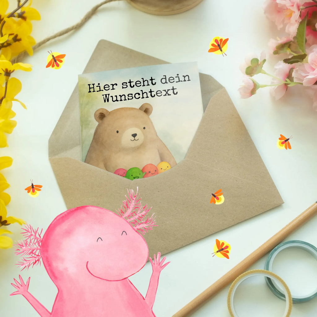 Personalised greetings card bear Feeling Design bear, teddy, teddy bear, cuddly toy, Madness, Bear