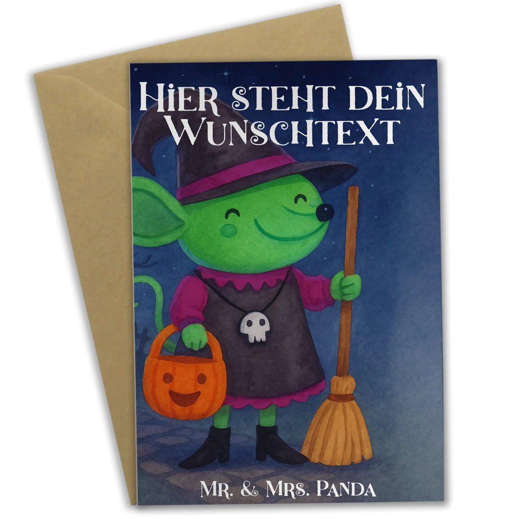 Personalised greetings card Mouse Witch Design Halloween, decoration, Martin singing, decor, gifts, giving