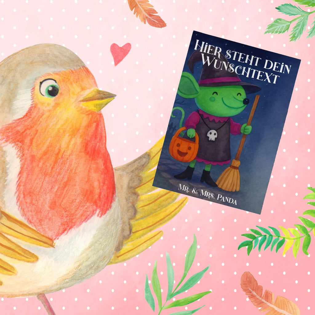 Personalised greetings card Mouse Witch Design Halloween, decoration, Martin singing, decor, gifts, giving