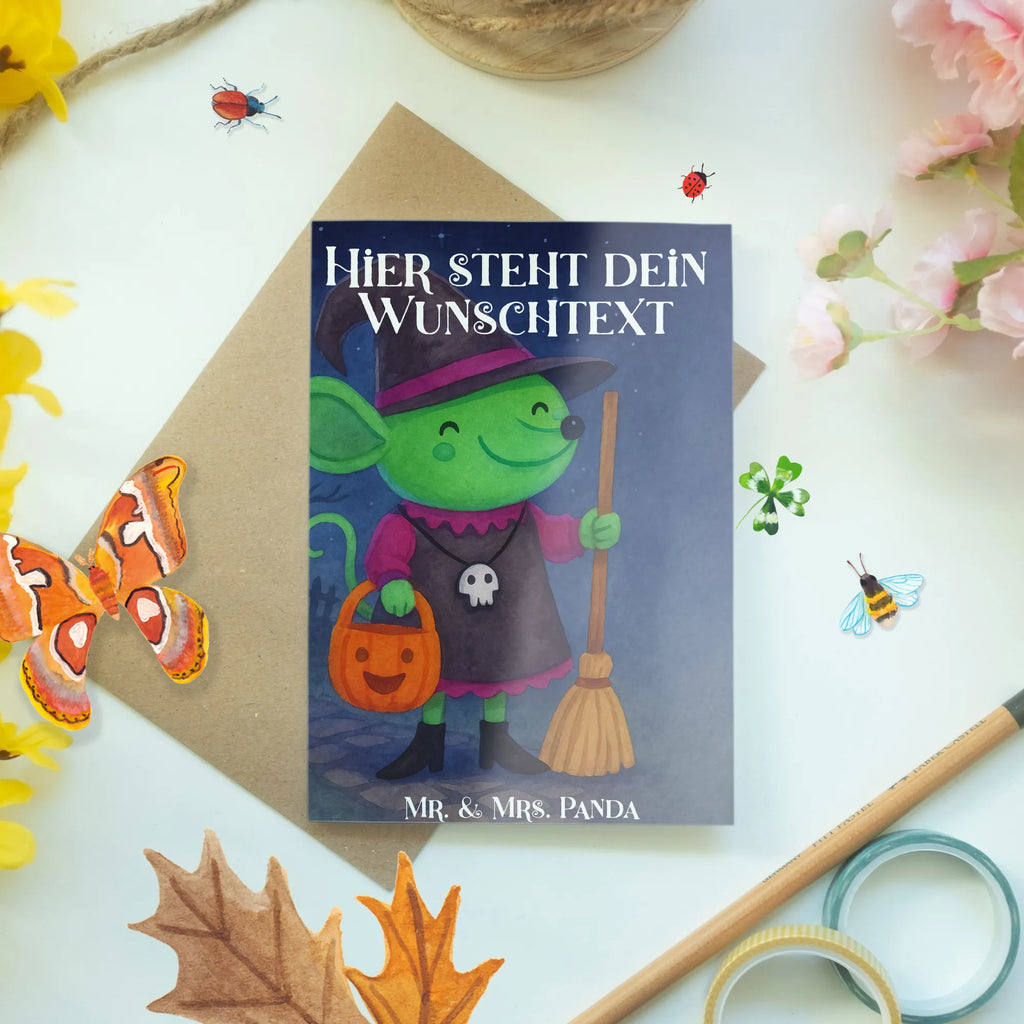 Personalised greetings card Mouse Witch Design Halloween, decoration, Martin singing, decor, gifts, giving