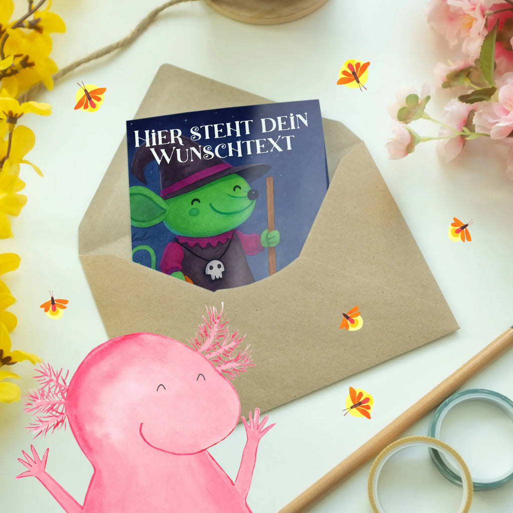 Personalised greetings card Mouse Witch Design Halloween, decoration, Martin singing, decor, gifts, giving