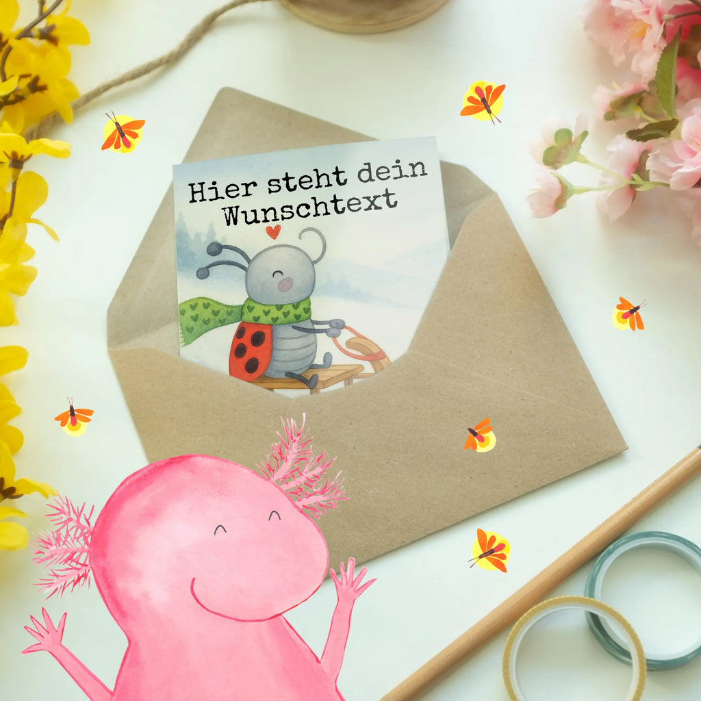 Personalised greetings card Smörle sledding Design Winter, Christmas, Christmas time, snow