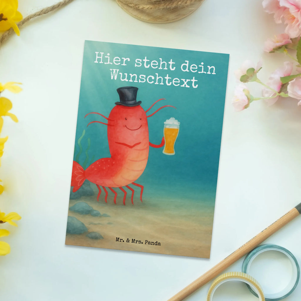 Personalisierte Postkarte Hummer Weizen Design Ansichtskarte mit Wunschtext, Ansichtskarte mit Namen, Grußkarte mit Namen, Postkarte bedrucken, Geschenkkarte mit Wunschtext, Postkarte mit Namen, Geschenkkarte mit Namen, Postkarte personalisierbar, Grußkarte mit Wunschtext, Karte mit Wunschtext, Einladung mit Namen, Einladung mit Wunschtext, Postkarte mit Wunschtext, Karte mit Namen, Meerestiere, Meer, Urlaub, Kochen, Männerhaushalt, Garnele, Bier, Junggesellin, Bierliebhaber, Kneipe, Wirtschaft, Gasthaus, Garnelen, Junggeselle