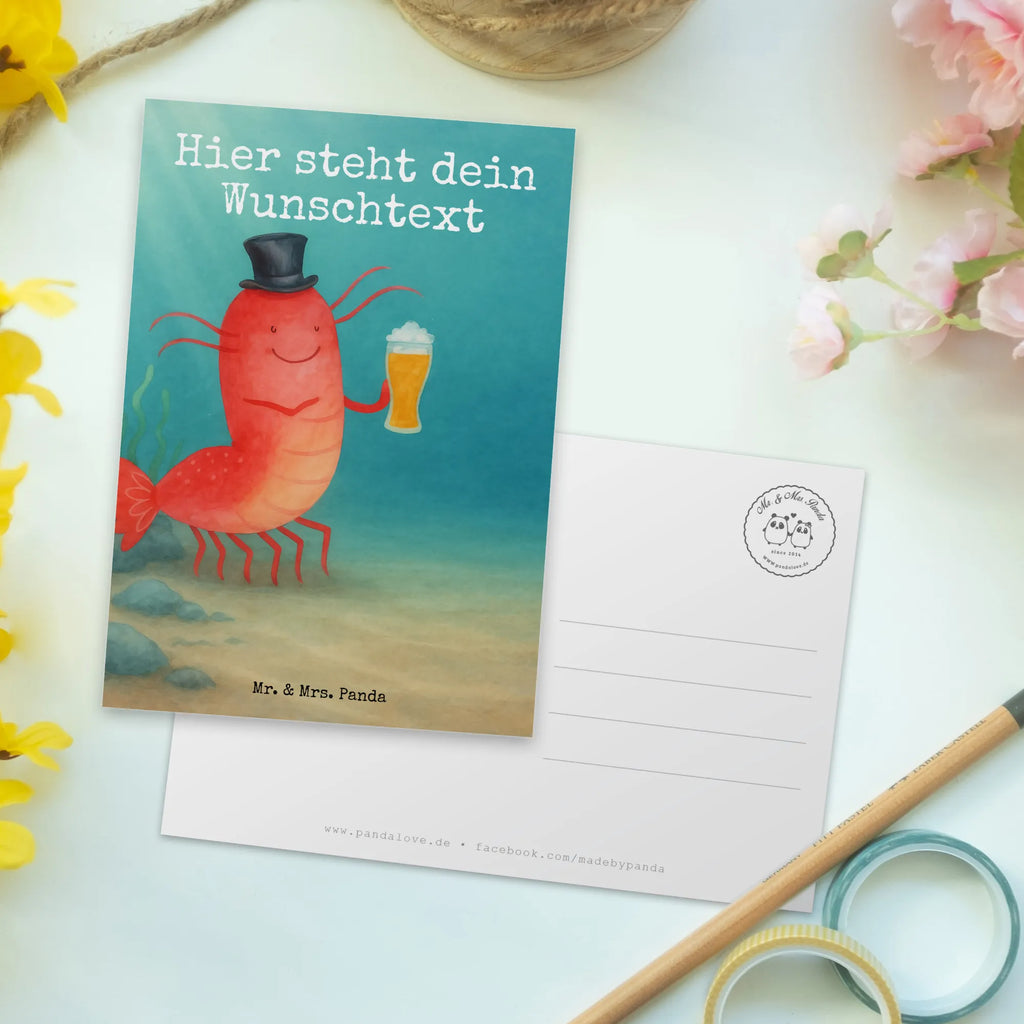 Personalisierte Postkarte Hummer Weizen Design Ansichtskarte mit Wunschtext, Ansichtskarte mit Namen, Grußkarte mit Namen, Postkarte bedrucken, Geschenkkarte mit Wunschtext, Postkarte mit Namen, Geschenkkarte mit Namen, Postkarte personalisierbar, Grußkarte mit Wunschtext, Karte mit Wunschtext, Einladung mit Namen, Einladung mit Wunschtext, Postkarte mit Wunschtext, Karte mit Namen, Meerestiere, Meer, Urlaub, Kochen, Männerhaushalt, Garnele, Bier, Junggesellin, Bierliebhaber, Kneipe, Wirtschaft, Gasthaus, Garnelen, Junggeselle