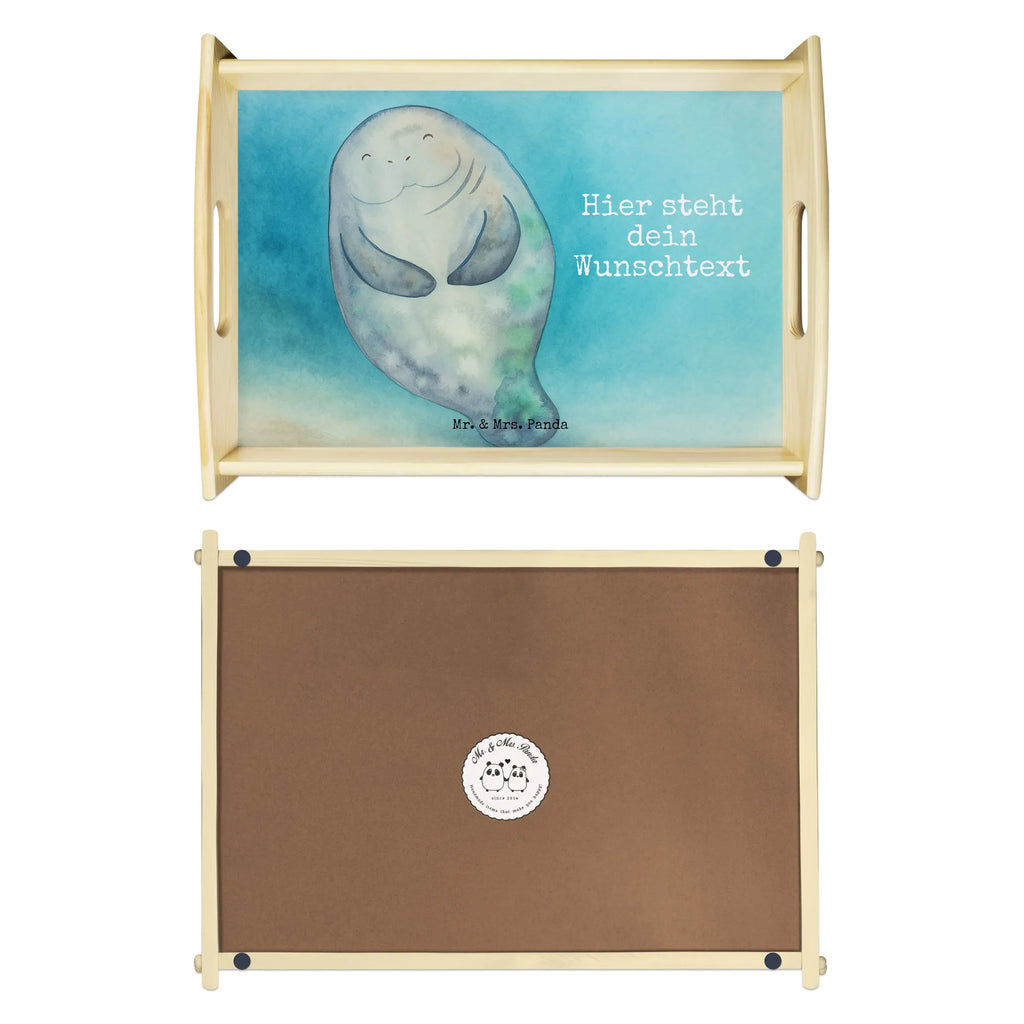 Personalisiertes Serviertablett Seekuh Happy Design Tablett mit Namen, Personalisiertes Küchentablett, Personalisiertes Tablett, Personalisiertes Serviertablett, Serviertablett mit Namen, Personalisiertes Frühstückstablett, Personalisiertes Holztablett, Personalisiertes Dekotablett, Meerestiere, Meer, Urlaub, Achtsamkeit, Selbstliebe, Neuanfang, Freundin, Seekühe, Seekuh, Liebeskummer, Zufrieden, Respekt, Neustart