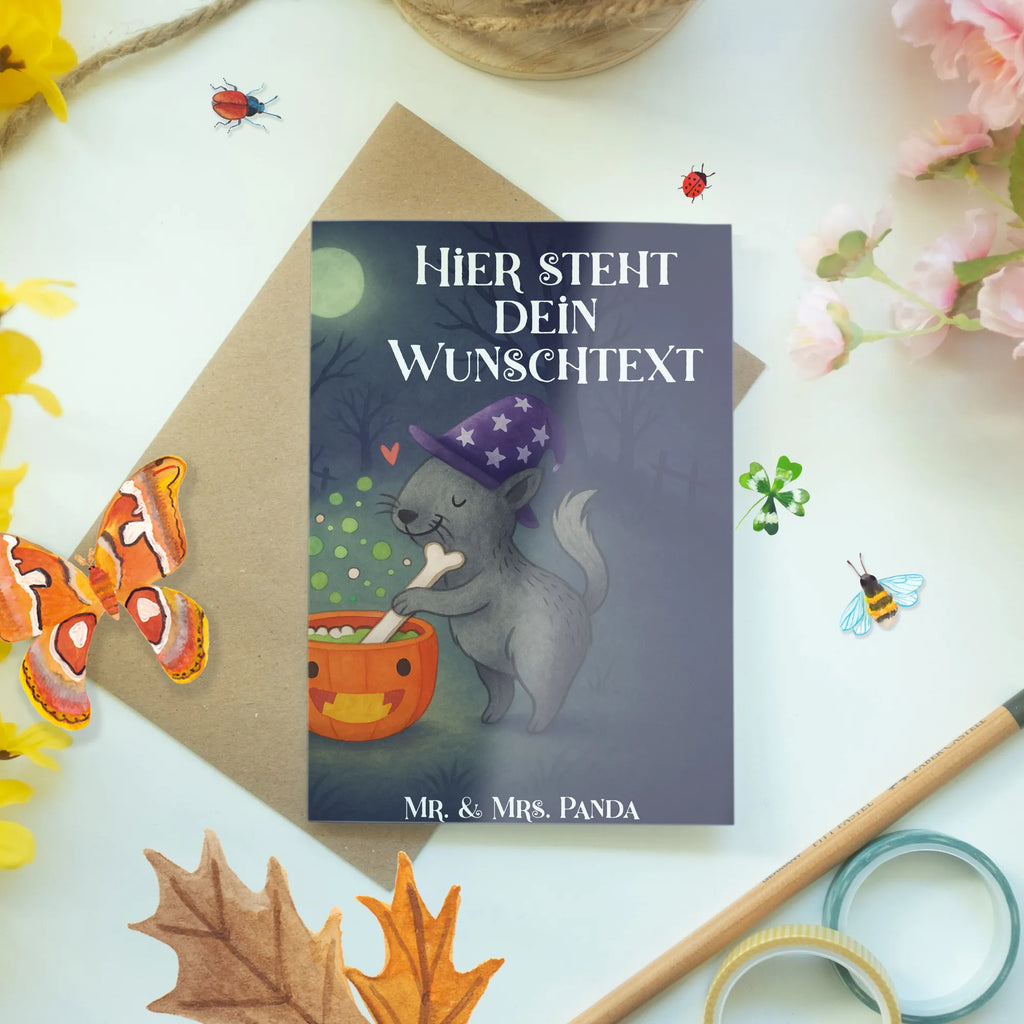 Personalised greetings card Male Cat Cauldron Design Halloween, decoration, Martin singing, decor, gifts, giving