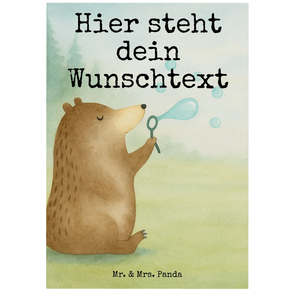 Personalisierte Postkarte Bär Seifenblasen Design Einladung mit Namen, Ansichtskarte mit Namen, Geschenkkarte mit Wunschtext, Ansichtskarte mit Wunschtext, Grußkarte mit Namen, Postkarte personalisierbar, Geschenkkarte mit Namen, Grußkarte mit Wunschtext, Postkarte mit Wunschtext, Einladung mit Wunschtext, Postkarte mit Namen, Karte mit Wunschtext, Postkarte bedrucken, Karte mit Namen, Bär, Teddy, Teddybär, Seifenblasen Bär Lustig Sein Glücklich Traurig Happy