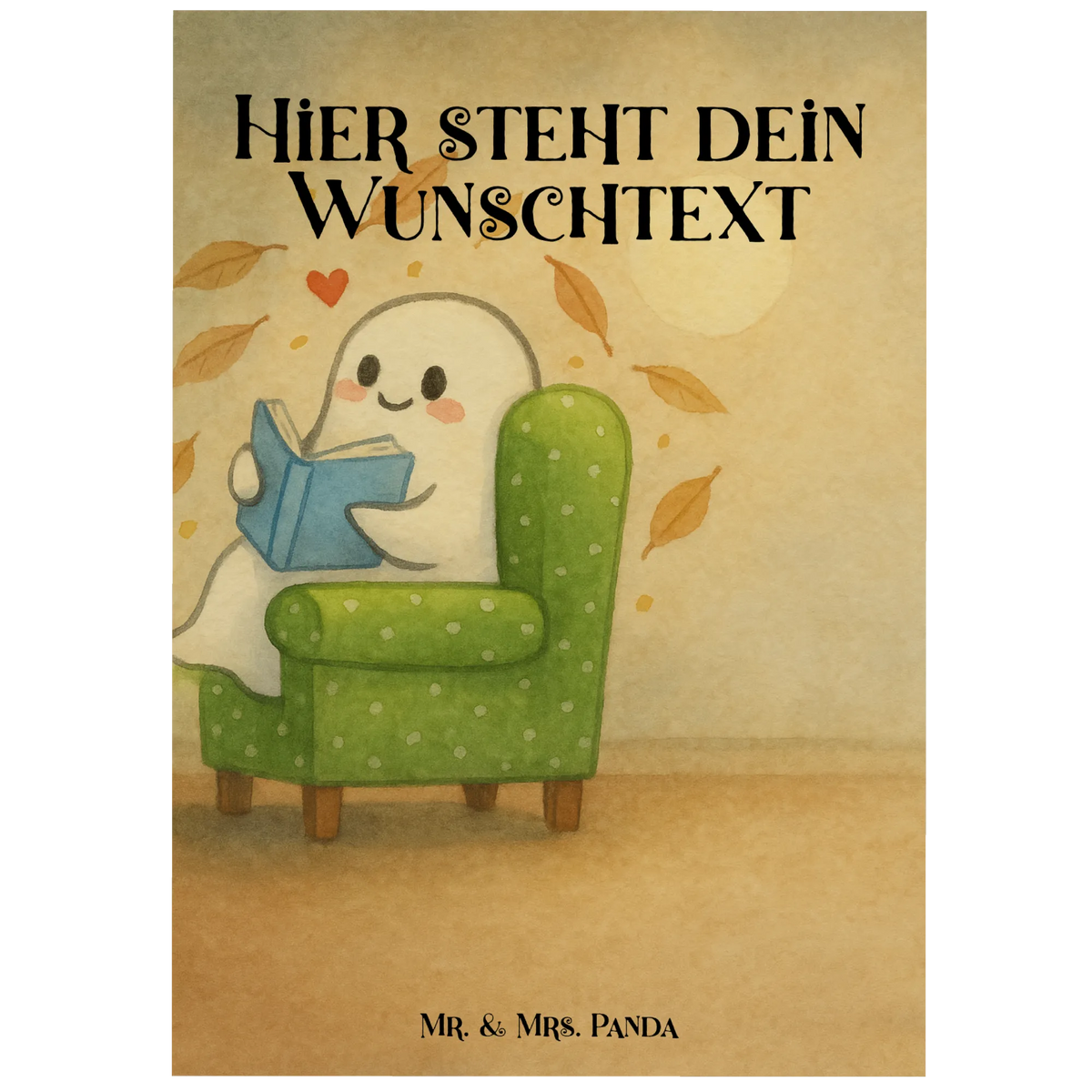 Personalised postcard Ghost Book Design Halloween, decoration, Martin singing, decor, gifts, giving