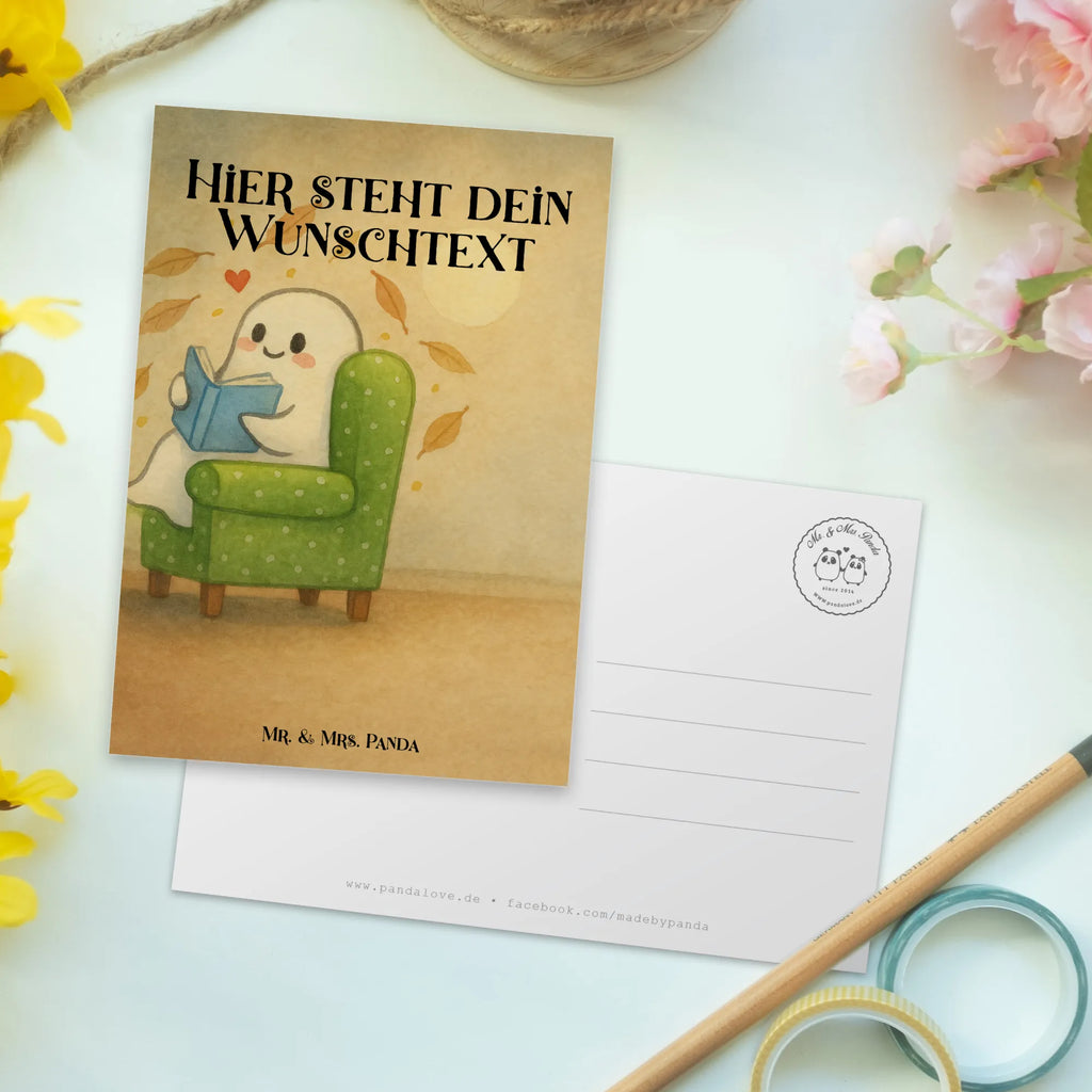 Personalizowana kartka pocztowa duch książka Design Halloween, dekoracje, Martinssingen, dekoracja, prezenty, dawanie