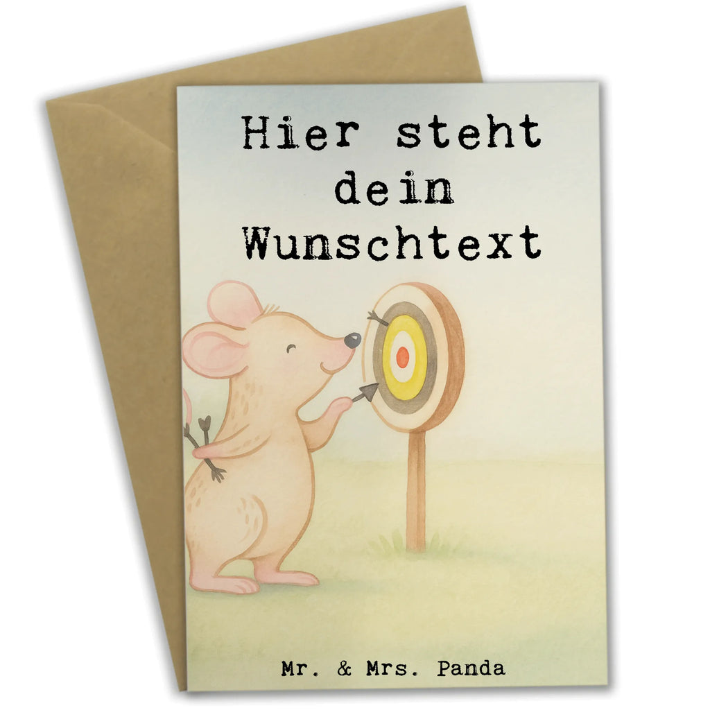 Personalised greetings card Mouse play darts Design Gift, sport, hobby, giving, thank you, award, profit, athlete, Play darts, darts, darts tournament