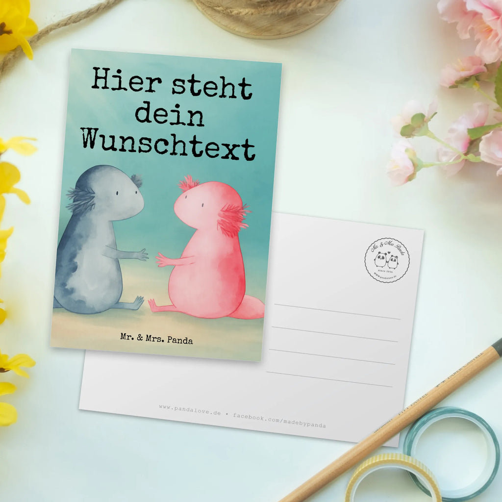Personalizowana kartka pocztowa Axolotl miłość Design Axolotl, Molch