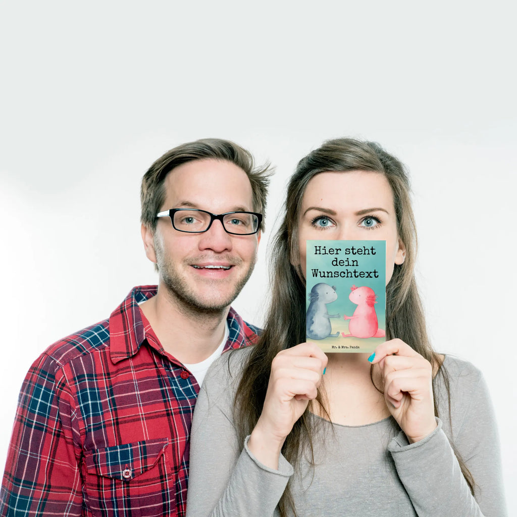 Personalizowana kartka pocztowa Axolotl miłość Design Axolotl, Molch