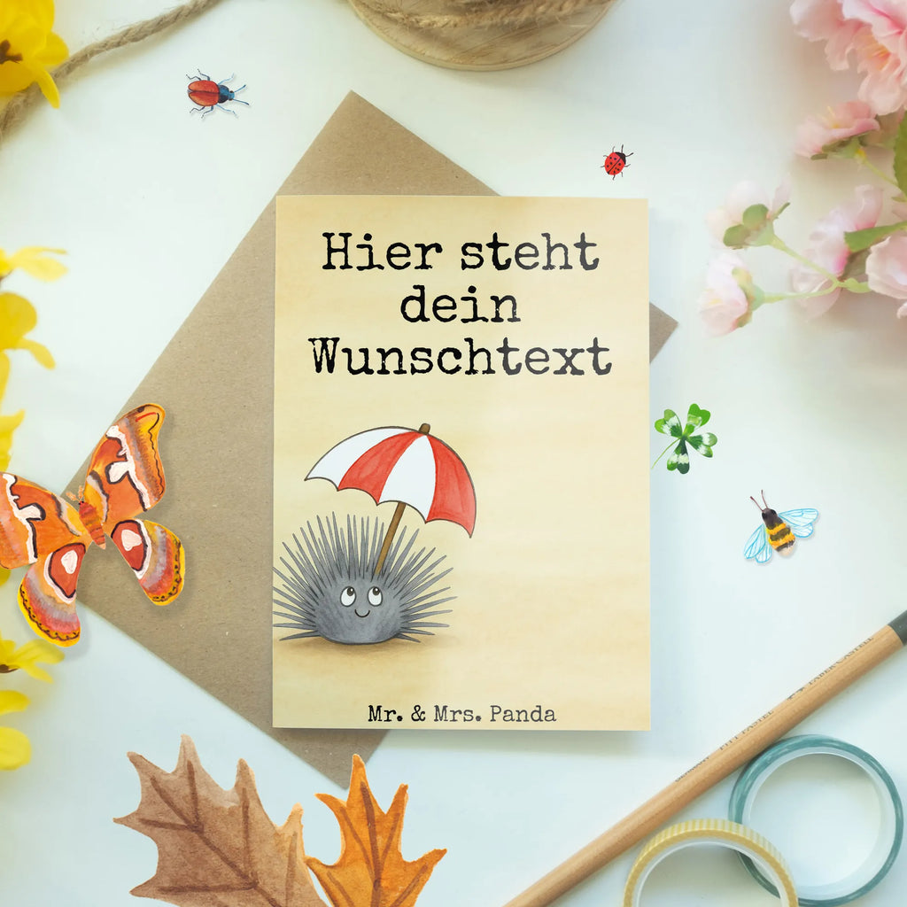 Spersonalizowana kartka z życzeniami Jeżowiec Design Zwierzeta morskie, Morze, Wakacje