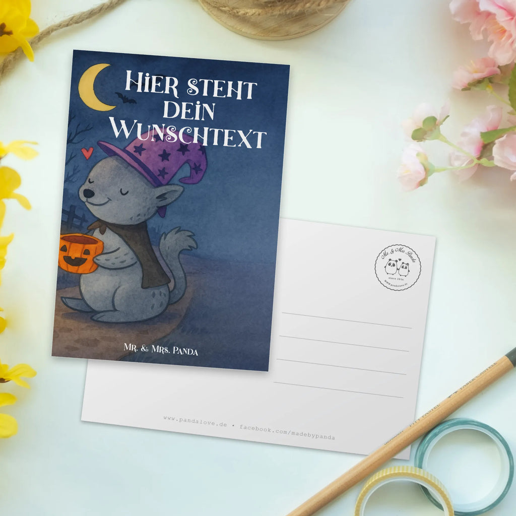 Personalizowana kartka pocztowa Kot Kawa Design Halloween, dekoracje, Martinssingen, dekoracja, prezenty, dawanie