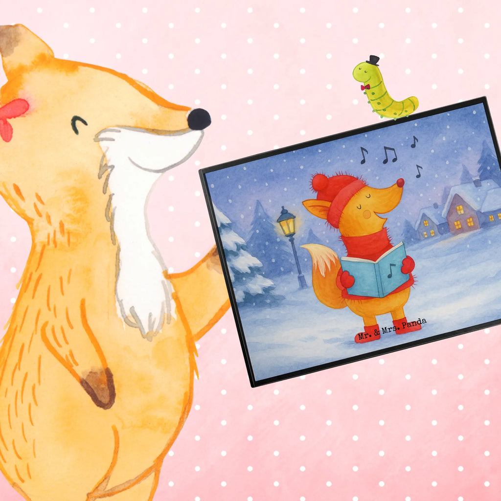 Schreibtischunterlage Fuchs Sänger Design Bürobedarf, Büroartikel, Schreibtischunterlage Groß, Schreibtischauflage, Schreibwaren, Schreibunterlage, Schreibtisch Unterlagen, Winter, Weihnachten, Weihnachtsdeko, Nikolaus, Advent, Heiligabend, Wintermotiv, Sänger, Singen, Füchse, Weihnachtslieder, Fuchs, Geschenk Sänger