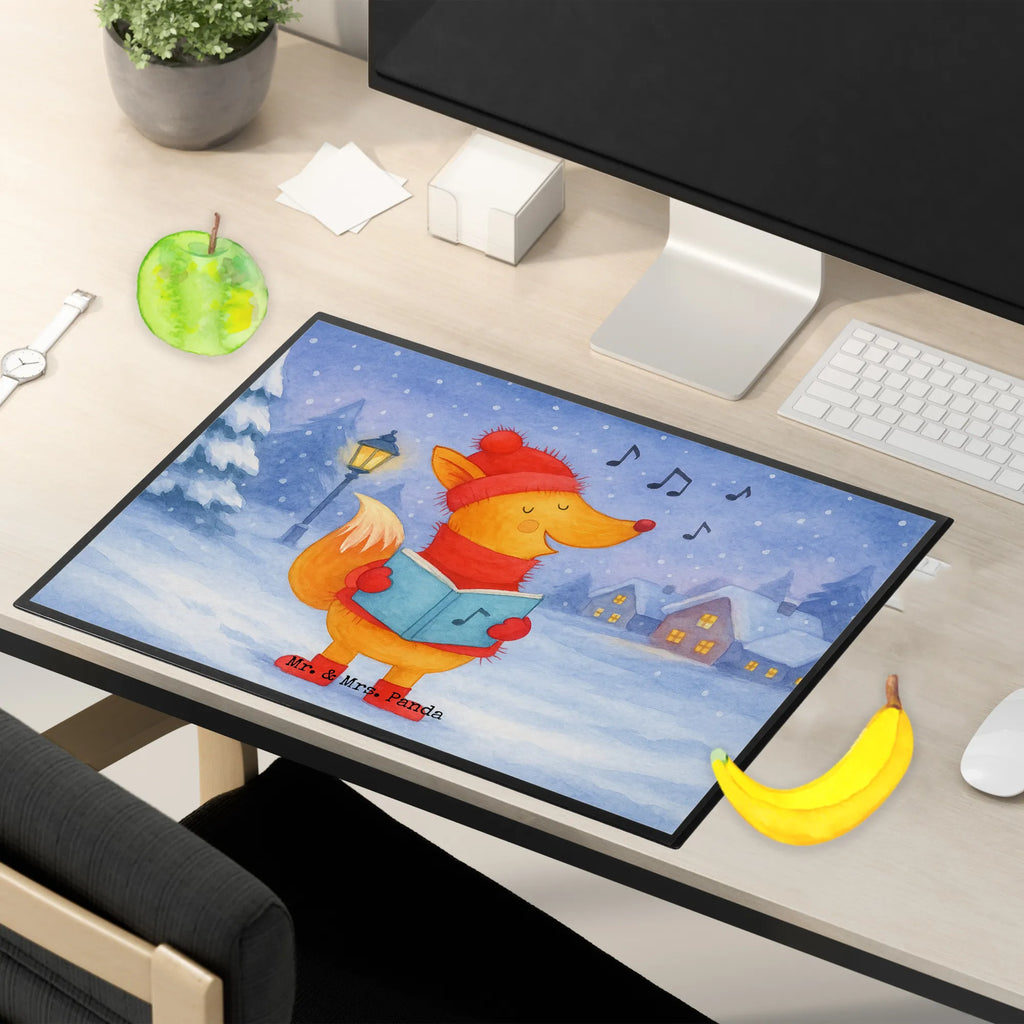 Schreibtischunterlage Fuchs Sänger Design Bürobedarf, Büroartikel, Schreibtischunterlage Groß, Schreibtischauflage, Schreibwaren, Schreibunterlage, Schreibtisch Unterlagen, Winter, Weihnachten, Weihnachtsdeko, Nikolaus, Advent, Heiligabend, Wintermotiv, Sänger, Singen, Füchse, Weihnachtslieder, Fuchs, Geschenk Sänger