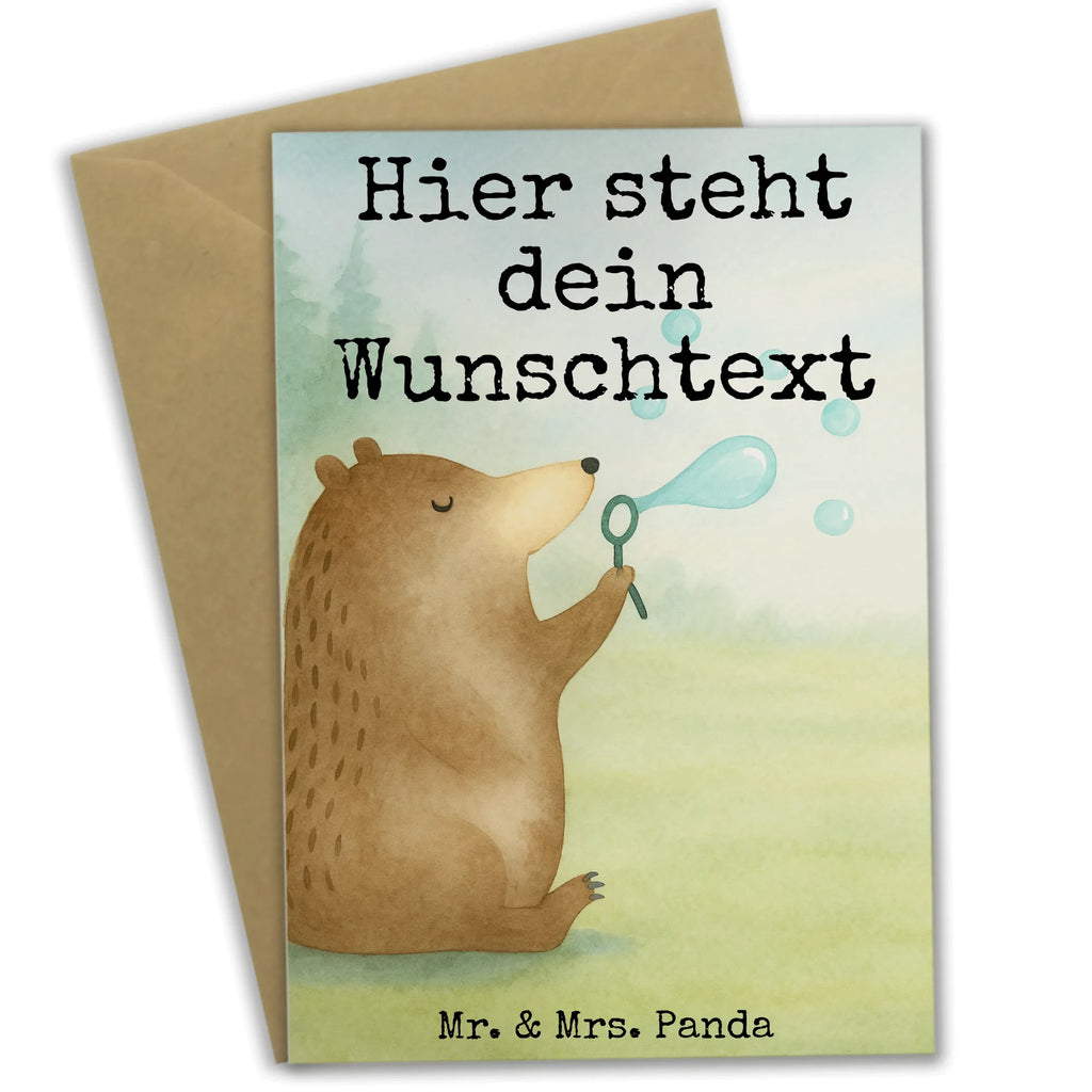 Personalised greetings card bear soap bubbles Design bear, teddy, teddy bear, cuddly toy, Soap Bubbles Bear Funny Being Happy Sad Happy