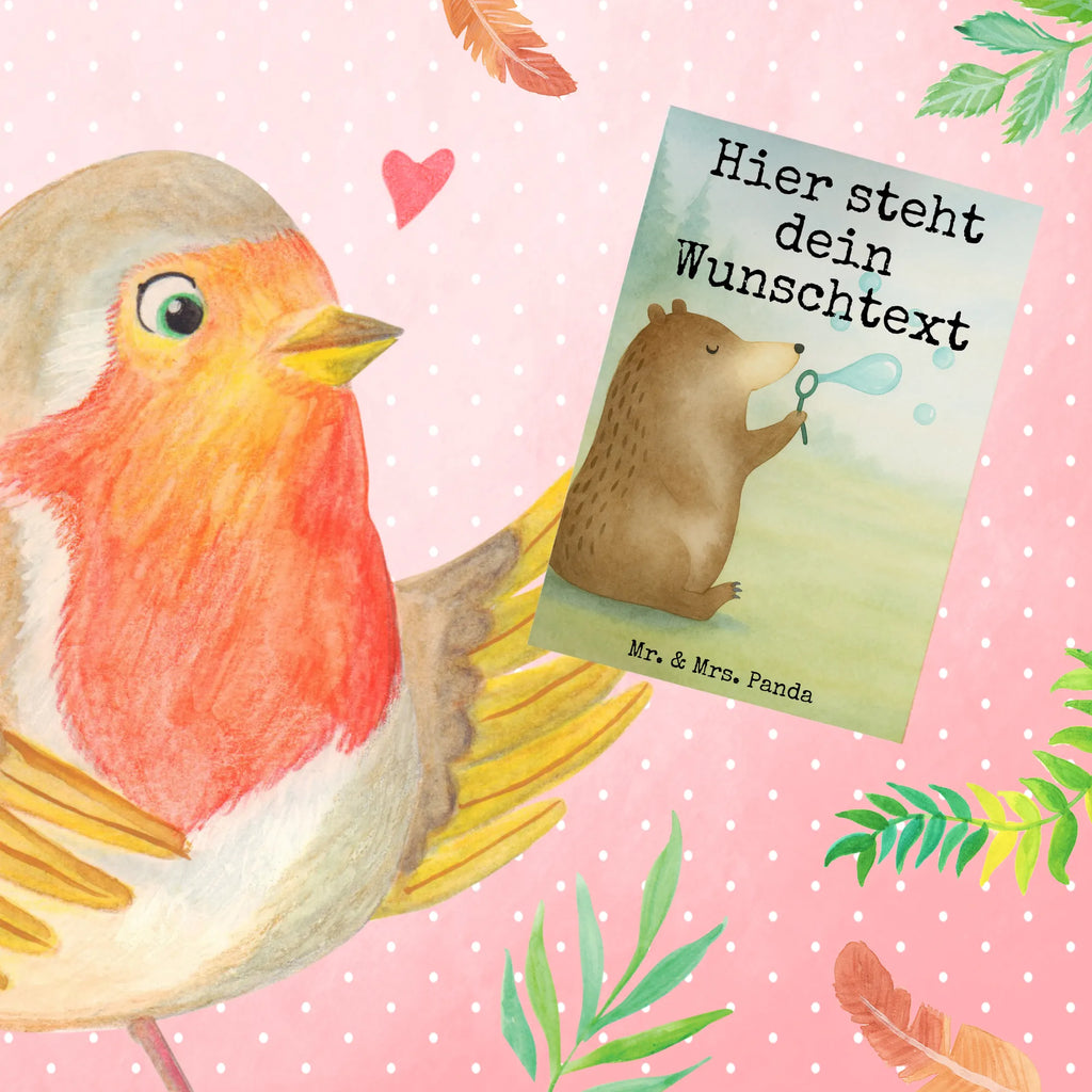 Personalised greetings card bear soap bubbles Design bear, teddy, teddy bear, cuddly toy, Soap Bubbles Bear Funny Being Happy Sad Happy