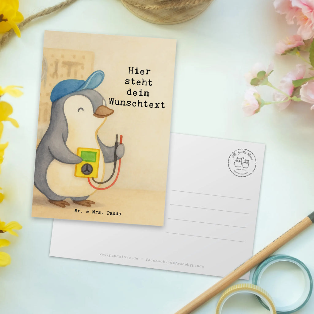 Personalisierte Postkarte Elektriker Leidenschaft Design Geschenkkarte mit Namen, Einladung mit Namen, Ansichtskarte mit Wunschtext, Einladung mit Wunschtext, Grußkarte mit Namen, Grußkarte mit Wunschtext, Karte mit Namen, Postkarte mit Wunschtext, Postkarte personalisierbar, Ansichtskarte mit Namen, Postkarte mit Namen, Geschenkkarte mit Wunschtext, Postkarte bedrucken, Karte mit Wunschtext, Beruf, Ausbildung, Jubiläum, Abschied, Rente, Kollege, Kollegin, Geschenk, Schenken, Arbeitskollege, Mitarbeiter, Firma, Danke, Dankeschön, Elektrotechniker, Gesellenprüfung, Elektronmonteur, Elektroinstallateur, Elektromeister, Elektriker