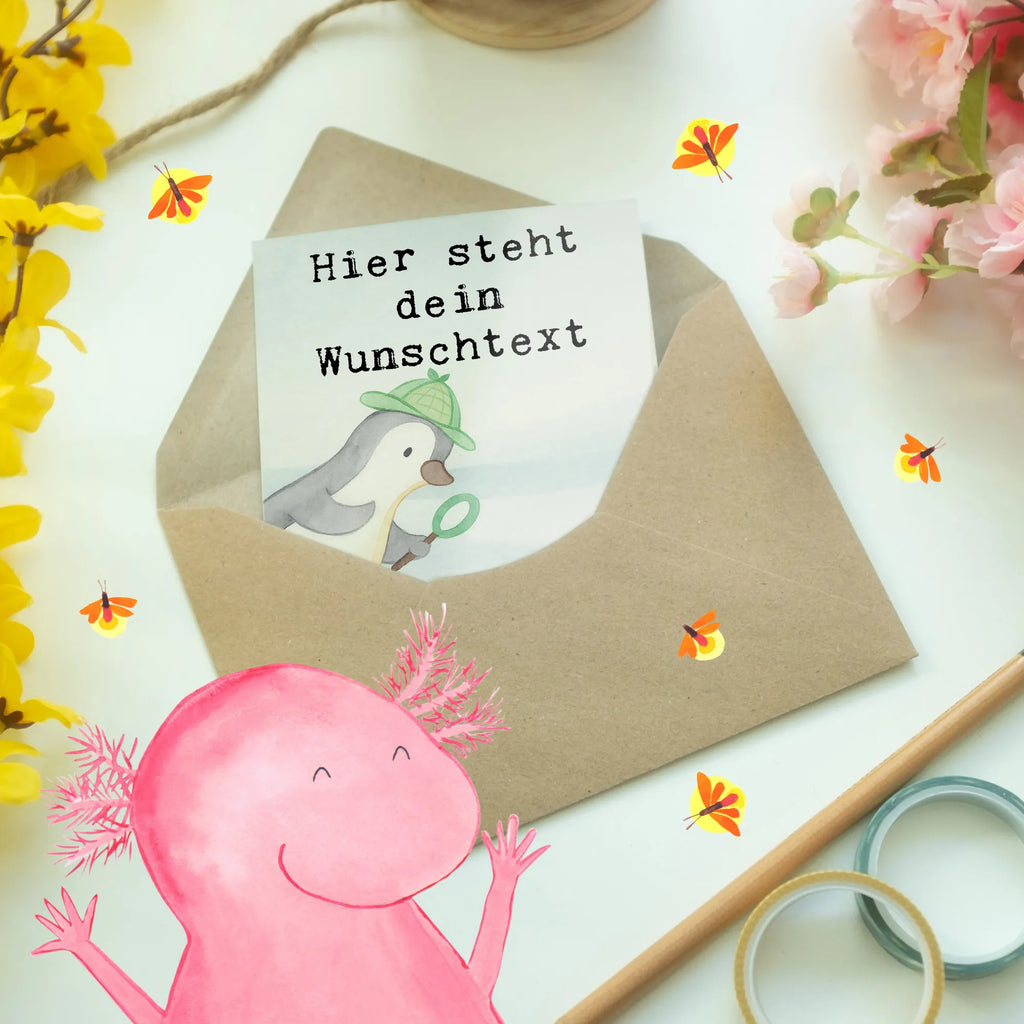 Personalised greetings card Detective passion Design gift, gift idea, best, farewell gift, passing exam, anniversary, retirement, promotion, job start, sayings, funny, profession