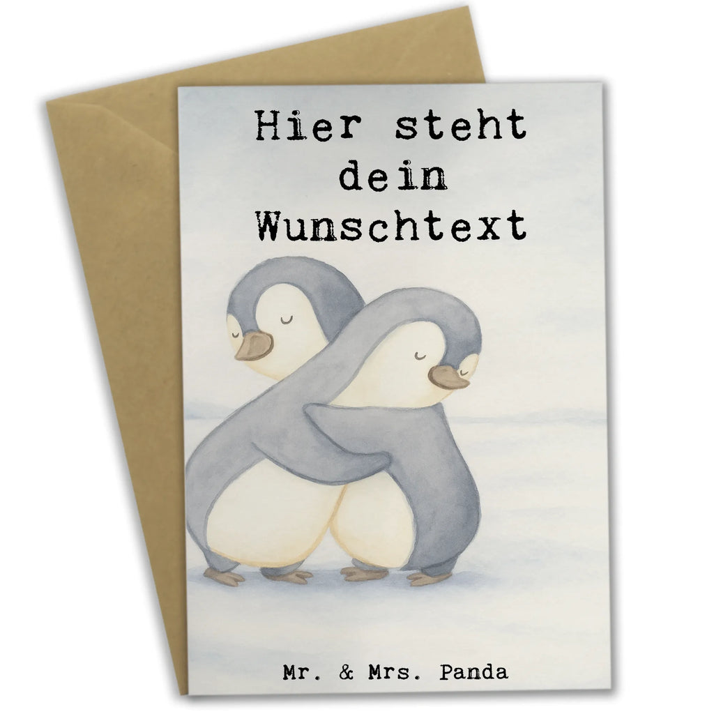 Personalised greetings card penguin Best girlfriend in the world Design for, thank you, gift, giving, birthday, birthday present, gift idea, souvenir, make you happy, gift tip, saying, best, friendship. Dearest, bae, girlfriends, wife, Girlfriend, best friend, anniversary, bff