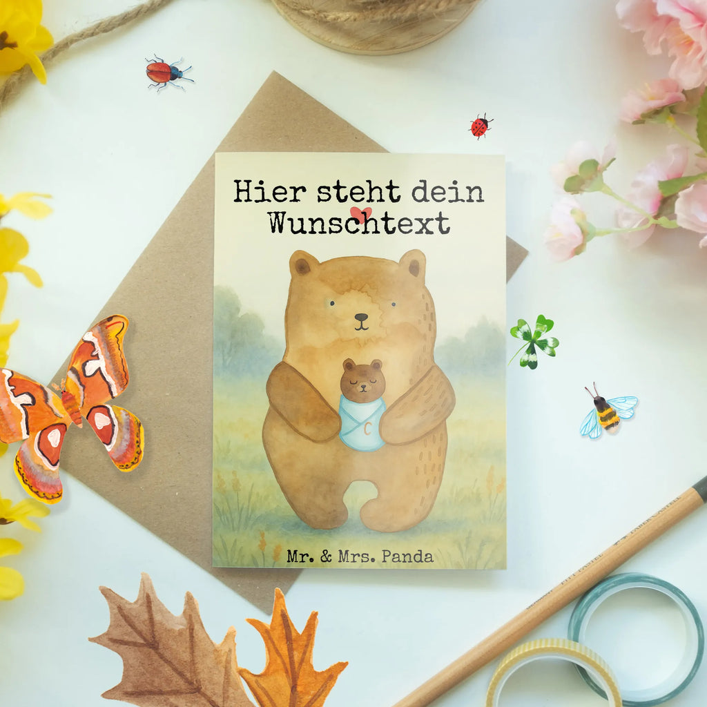 Spersonalizowana kartka z życzeniami Niedźwiedź Niemowlę Design Niedźwiedź, Miś, Pluszowy miś