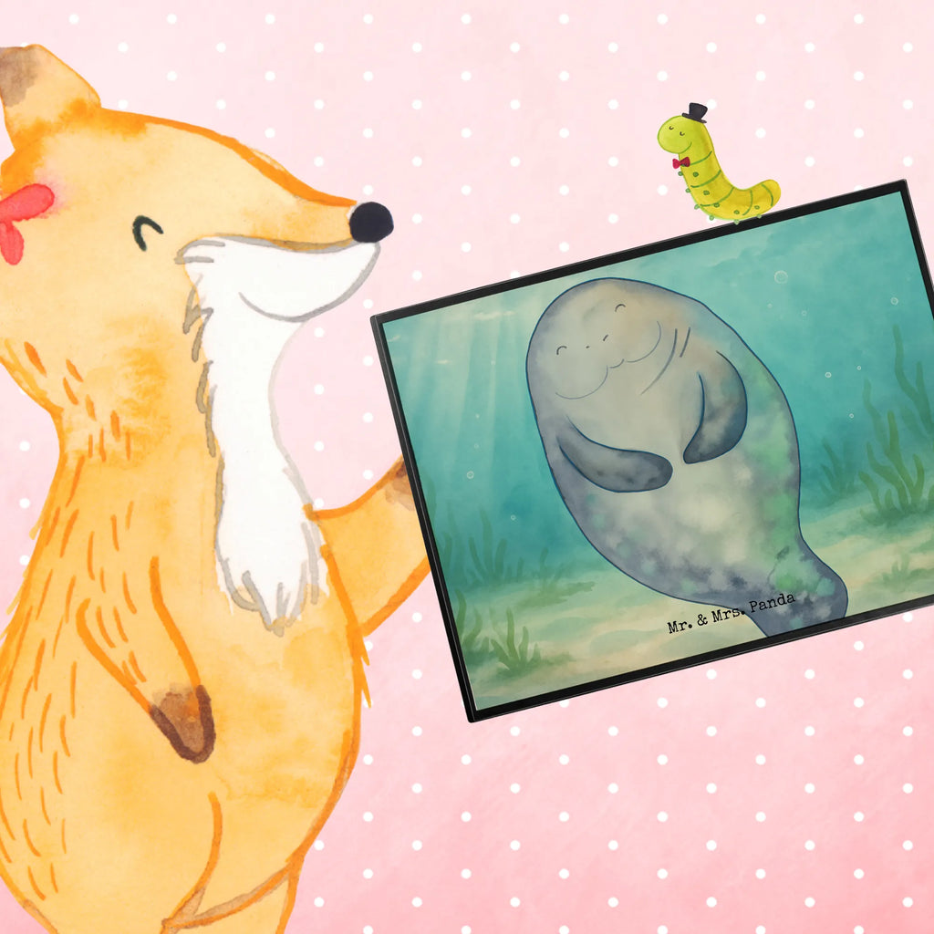 Podkładka na biurko morska krowa Szczęśliwy Design Büroartikel, Schreibtisch Unterlagen, Schreibunterlage, Schreibtischunterlage Groß, Schreibtischauflage, Bürobedarf, Schreibwaren, Meerestiere, Meer, Urlaub, Neustart, Neuanfang, Freundin, Liebeskummer, Achtsamkeit, Seekuh, Seekühe, Selbstliebe, Respekt, Zufrieden