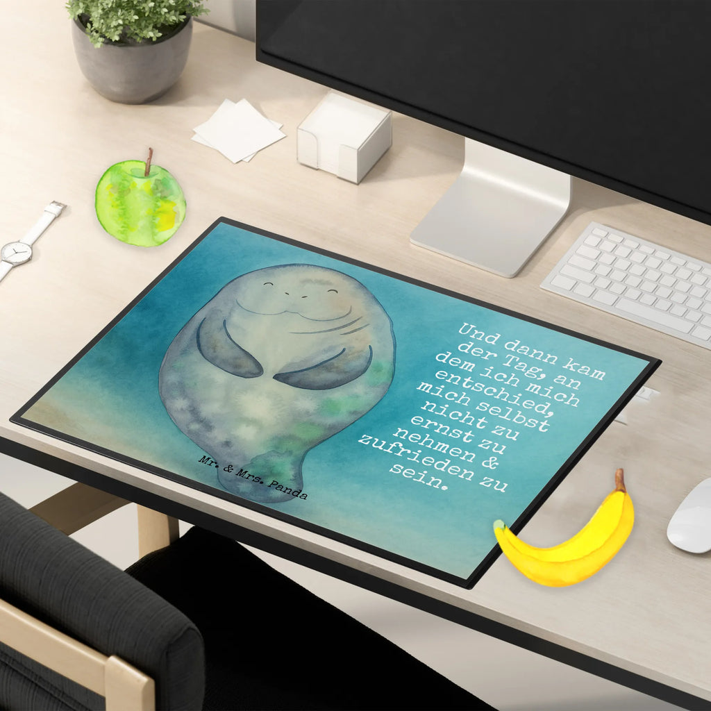 Podkładka na biurko morska krowa Szczęśliwy Design Büroartikel, Schreibtisch Unterlagen, Schreibunterlage, Schreibtischunterlage Groß, Schreibtischauflage, Bürobedarf, Schreibwaren, Meerestiere, Meer, Urlaub, Neustart, Neuanfang, Freundin, Liebeskummer, Achtsamkeit, Seekuh, Seekühe, Selbstliebe, Respekt, Zufrieden