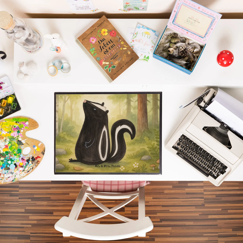 Desk pad skunk Sit Design office, desk, children, underlay, Desk pad, girl, Skunk, skunk, predator, wild animal, stinker, know-it-all, stinky, slogan, law