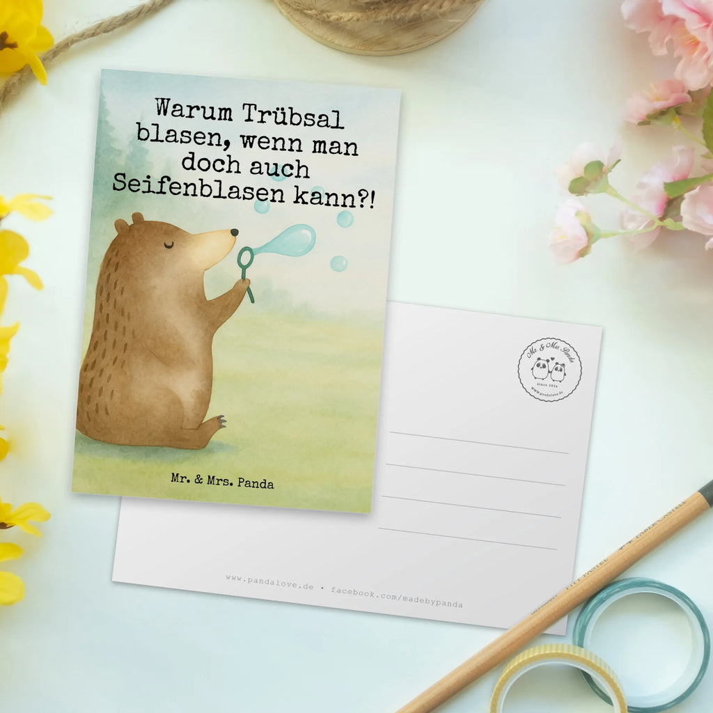Postcard bear soap bubbles Design Postkarte, Karte, Geschenkkarte, Grußkarte, Einladung, Ansichtskarte, Geburtstagskarte, Einladungskarte, Dankeskarte, Ansichtskarten, Einladung Geburtstag, Einladungskarten Geburtstag, Bär, Teddy, Teddybär, Seifenblasen Bär Lustig Sein Glücklich Traurig Happy