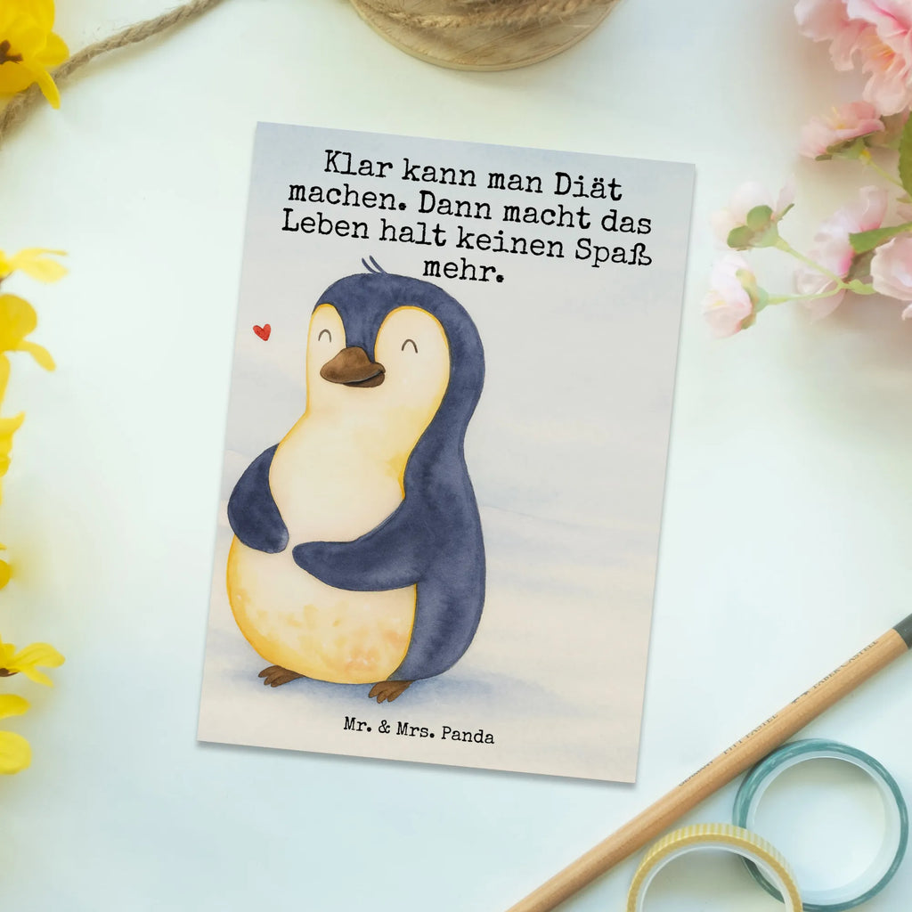 Postcard Penguin diet Design North Pole, Penguins, body love, weight, losing weight, penguins, self-love, self-respect, diet