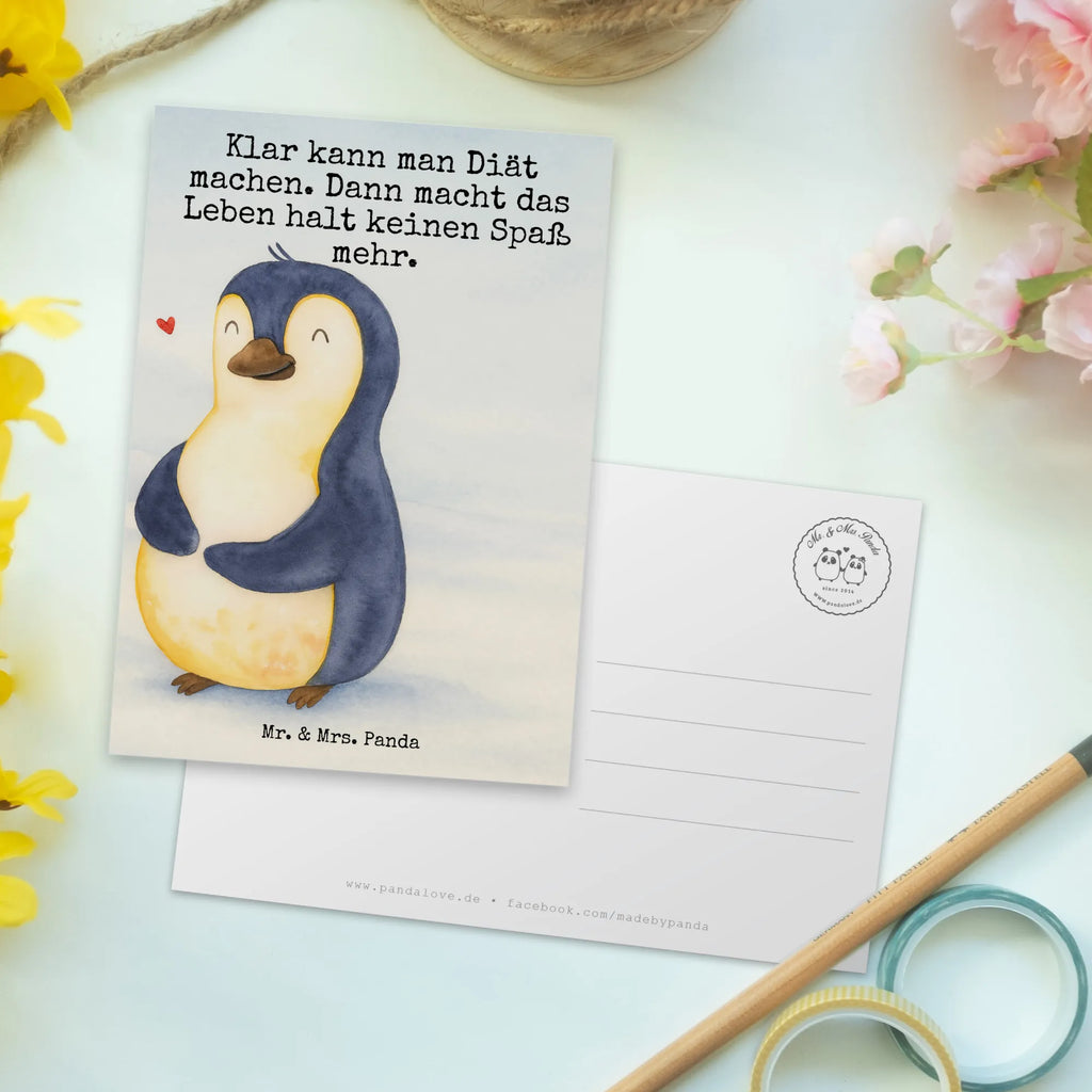 Postcard Penguin diet Design North Pole, Penguins, body love, weight, losing weight, penguins, self-love, self-respect, diet