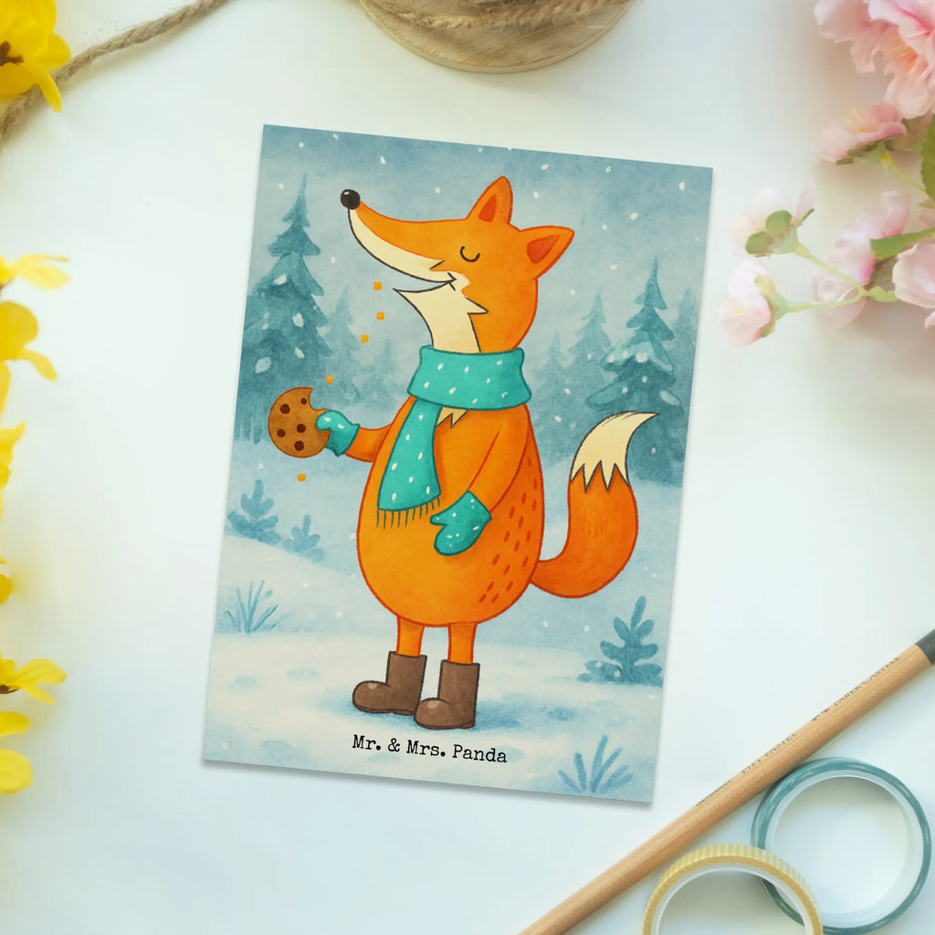 Postcard Fox cookie jar Design letter, gift card, postcards, card, Postcard, invitation, paper, invitation card, gift, Winter, Christmas, Christmas time, snow