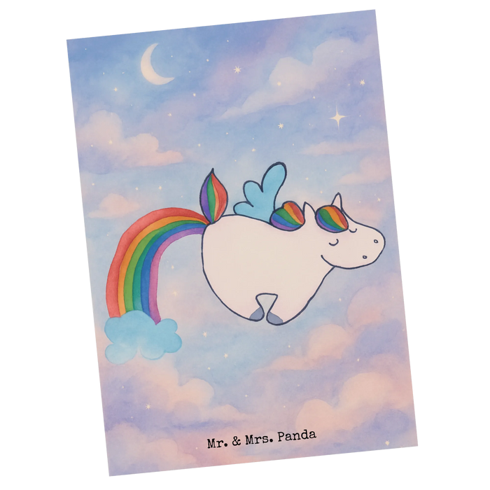 Postkarte Einhorn Fliegendes Pferd Design
