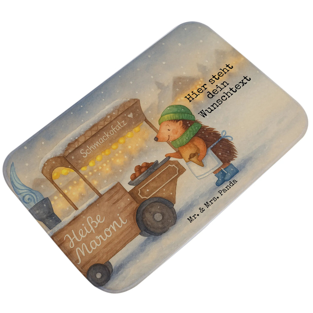 Personalised bath mat hedgehog Chestnuts Design Winter, Christmas, Christmas time, snow