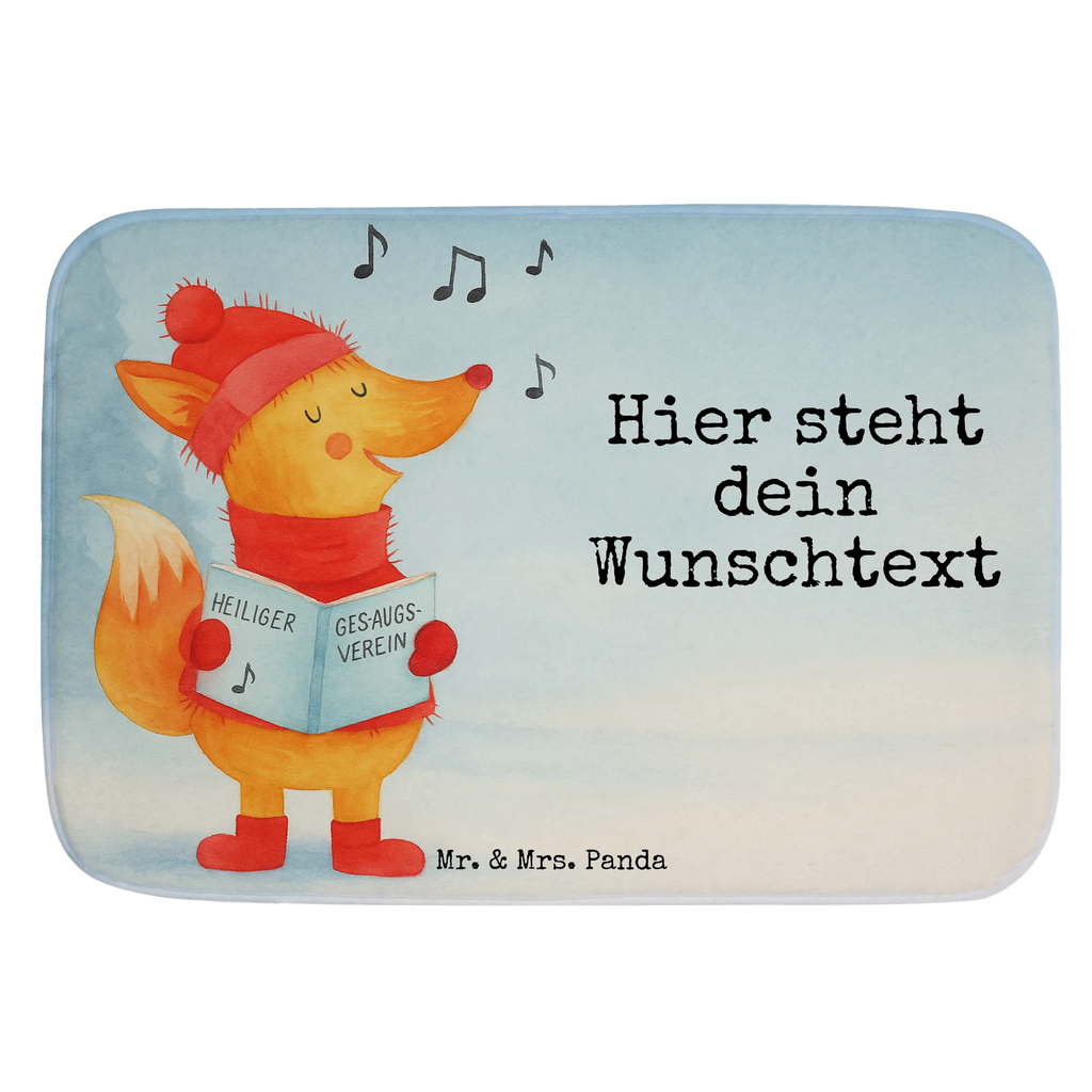 Personalizowana mata łazienkowa lis Śpiewak Design Zima, Boże Narodzenie, dekoracje świąteczne, Mikołaj, Adwent, Wigilia, zimowy motyw